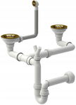 QUADRON ODPŁYW ZATYCZKOWY 3 1/2" SYFON 2KOMOROWY PVD ZŁOTY ZLEW GRANITOWY