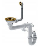 QUADRON ODPŁYW ZATYCZKOWY 3 1/2" SYFON 1KOMOROWY PVD ZŁOTY ZLEW GRANITOWY