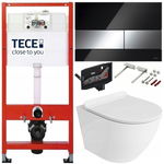 TECE ZESTAW PODTYNKOWY WC MISKA RIMLESS PRZYCISK SZKLANY CZARNY / CHROM 7W1