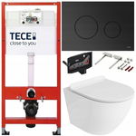 TECE ZESTAW PODTYNKOWY WC MISKA RIMLESS PRZYCISK GRAFIT METALICZNY FRESH7W1