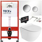 TECE ZESTAW PODTYNKOWY WC MISKA RIMLESS PRZYCISK BIAŁY/CHROM MAT FRESH 7W1
