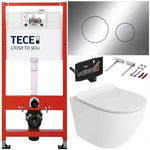TECE ZESTAW PODTYNKOWY WC MISKA RIMLESS PRZYCISK CHROM POŁYSK FRESH 7W1