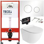 TECE ZESTAW PODTYNKOWY WC MISKA RIMLESS PRZYCISK BIAŁY POŁYSK FRESH 7W1
