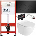 TECE ZESTAW PODTYNKOWY WC MISKA RIMLESS PRZYCISK CZARNY MAT FRESH 7W1