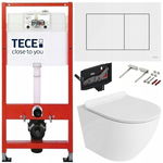 TECE ZESTAW PODTYNKOWY WC MISKA RIMLESS PRZYCISK BIAŁY POŁYSK FRESH 7W1