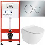 TECE ZESTAW PODTYNKOWY WC MISKA RIMLESS PRZYCISK CHROM MAT MATA 6W1