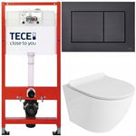 TECE ZESTAW PODTYNKOWY WC MISKA RIMLESS PRZYCISK CZARNY MAT MATA 6W1