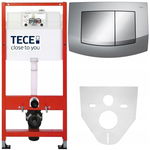 TECE BASE STELAŻ PODTYNKOWY WC ZESTAW PRZYCISK CHROM MAT/CHROM POŁYSK 4W1