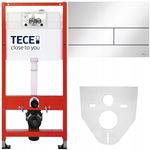TECE BASE STELAŻ PODTYNKOWY WC ZESTAW PRZYCISK METALOWY BIAŁY POŁYSK 4W1