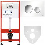 TECE BASE STELAŻ PODTYNKOWY WC ZESTAW PRZYCISK BIAŁY/CHROM POŁYSK MATA 4W1