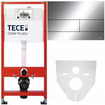 TECE BASE STELAŻ PODTYNKOWY WC ZESTAW PRZYCISK METALOWY CHROM POŁYSK 4W1