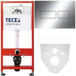 TECE BASE STELAŻ PODTYNKOWY WC ZESTAW PRZYCISK METALOWY CHROM POŁYSK 4W1