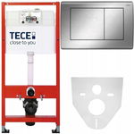 TECE BASE STELAŻ PODTYNKOWY WC ZESTAW PRZYCISK METALOWY STAL NIERDZEWNA 4W1