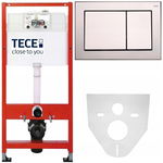 TECE BASE STELAŻ PODTYNKOWY WC ZESTAW PRZYCISK CHROM MAT MATA 4W1