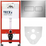 TECE BASE STELAŻ PODTYNKOWY WC ZESTAW PRZYCISK METALOWY STAL NIERDZEWNA 4W1