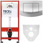 TECE BASE STELAŻ PODTYNKOWY WC ZESTAW PRZYCISK CHROM POŁYSK MATA 4W1
