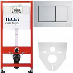 TECE BASE STELAŻ PODTYNKOWY WC ZESTAW PRZYCISK CHROM MAT MATA 4W1