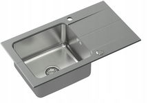 QUADRON EDWARD 111 ZLEWOZMYWAK Z KOMORĄ STALOWĄ SZARY / STAL + SYFON
