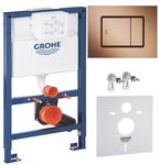 GROHE RAPID SL STELAŻ PODTYNKOWY WC 82CM NISKI PRZYCISK MIEDZIANY SZCZOTKOWA 5W1