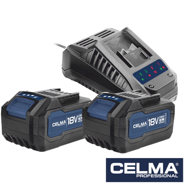 Zestaw akumulatorów CELMA Professional OBS 2x 4.0 Ah 18V + ładowarka OBS-LD1