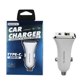 Somostel Ładowarka samochodowa USB+TYP-C 3A 28W Power Delivery PD Biały  SMS-A42