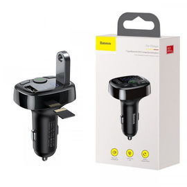 TRANSMITER FM BLUETOOTH BASEUS CCTM-01 + ŁADOWARKA 2.1A, 2xUSB, MicroSD