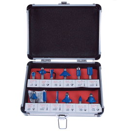 Zestaw frezów do drewna, fazowanie płyt G-K dłutowanie fi 8 mm 12szt PRO