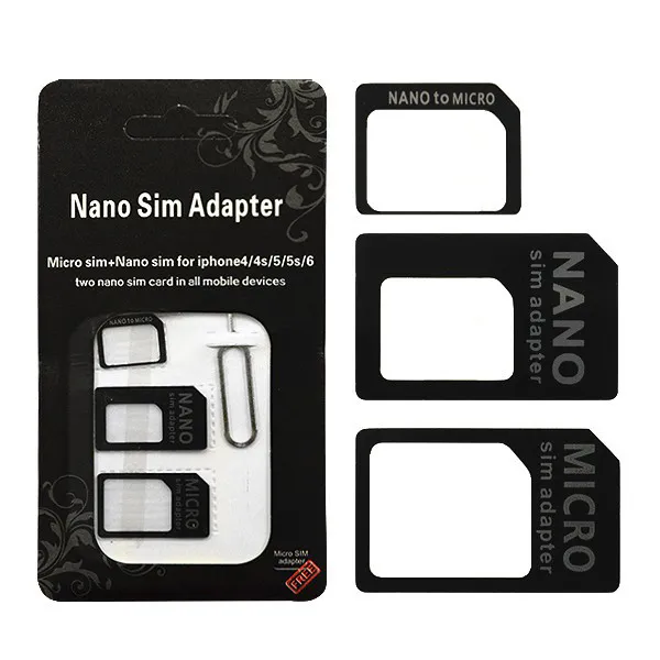 ADAPTER 4W1 micro SIM + nano SIM UNIWERSALNY ADAPTER KART SIM 4W1 KLUCZYK