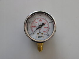 Manometr D63 0-400bar przyłącze dolne 1/4"BSP
