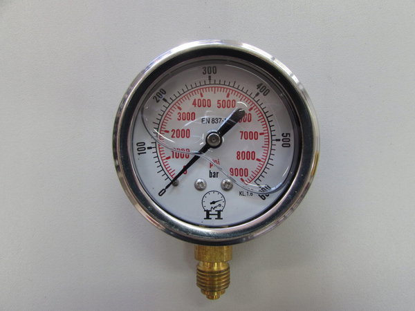 Manometr D63 0-600bar przyłącze dolne 1/4"BSP