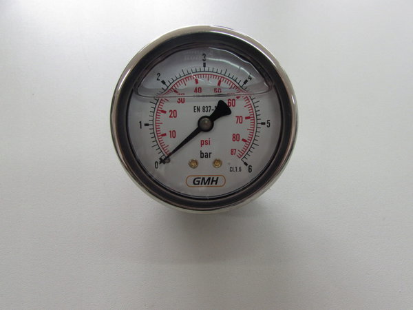 Manometr D63 0-6bar przyłącze tylne 1/4"BSP