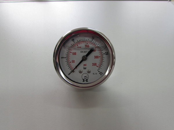 Manometr D63 0-25bar przyłącze tylne 1/4" BSP