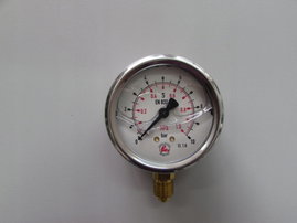 Manometr D63 0-10bar przyłącze dolne 1/4" BSP