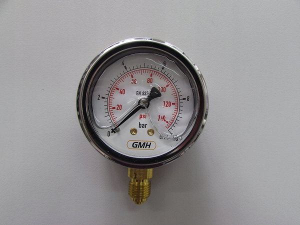 Manometr D63 0-10bar przyłącze dolne 1/4" BSP