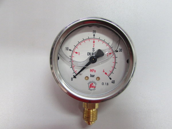 Manometr D63 0-40bar przyłącze dolne 1/4" BSP