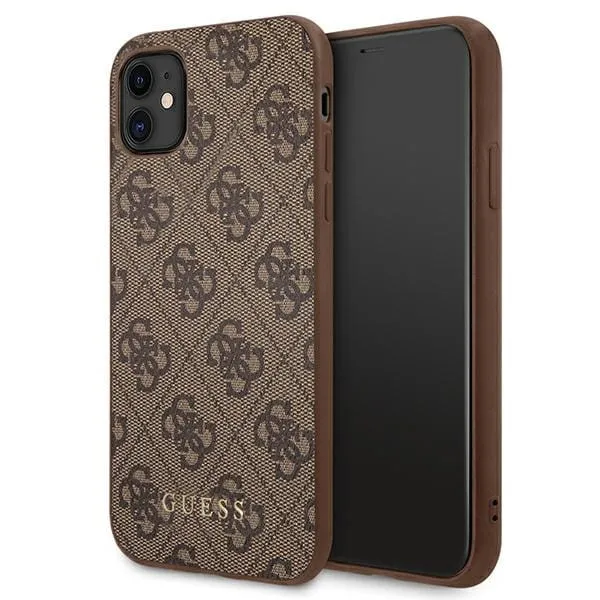 Guess 4G Metal Gold Logo - Etui iPhone 11 (brązowy) GUHCN61G4GFBR
