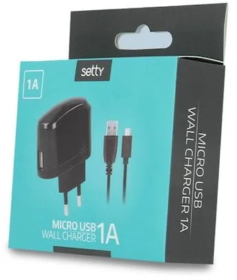 Ładowarka SETTY USB 1A czarna (GSM030358)