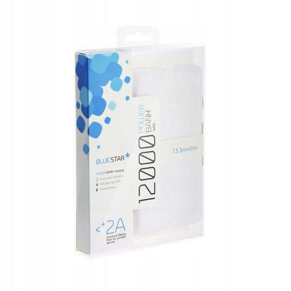 POWER BANK Blue Star - 12000 mAh uniwersalny biały