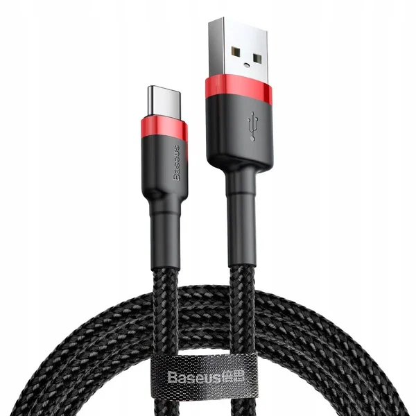 BASEUS kabel USB Cafule do Typ C 2A CATKLF-C91 2 metry czarno-czerwony