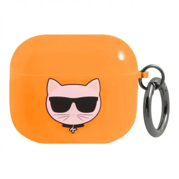 Etui Karl Lagerfeld KLA3UCHFO Apple AirPods 3 cover pomarańczowy Choupette