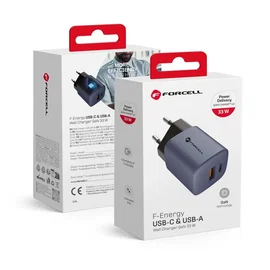 F-Energy Ładowarka Sieciowa GaN 33W USB C i USB A z ładowaniem PD i QC 4.0