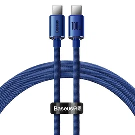 BASEUS kabel Typ C do Typ C PD 100W Crystal Shine CAJY000603 1,2 m niebiesk