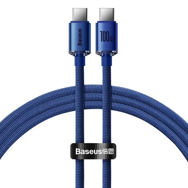 BASEUS kabel Typ C do Typ C PD 100W Crystal Shine CAJY000603 1,2 m niebiesk