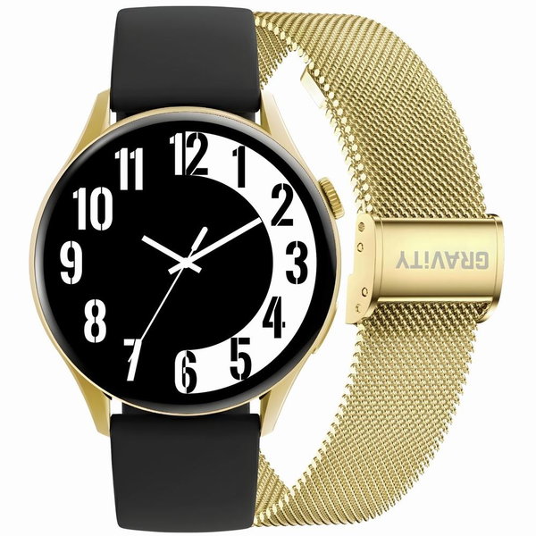 Smartwatch Gravity Złoty Pasek + Bransoleta GT11-1