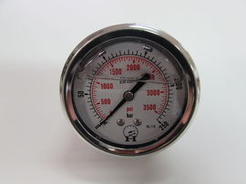 Manometr D63 0-250bar przyłącze tylne 1/4"BSP