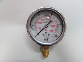 Manometr D63 0-250bar przyłącze dolne 1/4"BSP