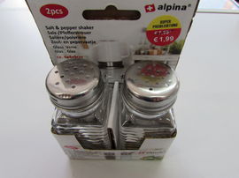 Alpina - Solniczka i pieprzniczka ze szkła 2 szt.