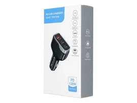 Ładowarka samochodowa USB A + 2 x Typ C PD QC3.0 3A 138W CC53-2C1A czarna