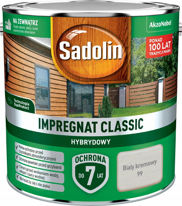 Impregnat do drewna Sadolin Biały kremowy 2,5 l
