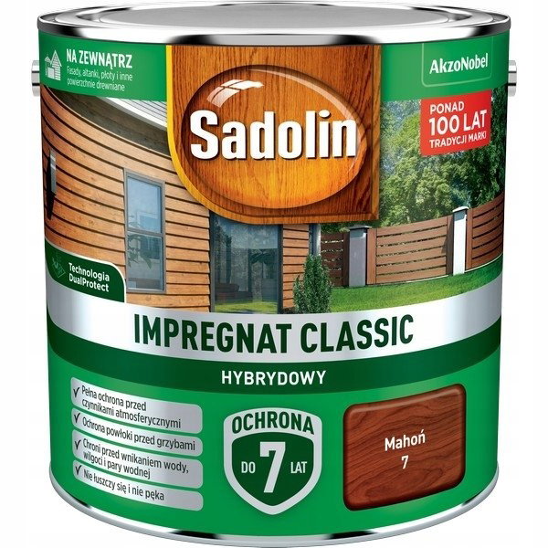 Impregnat do drewna Sadolin Classic mahoń 7 2,5 l